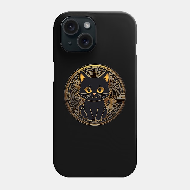 black crypto cat Phone Case by SpaceCats