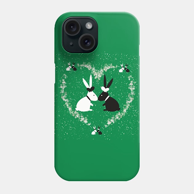 Rabbit green wedding Phone Case by Xatutik-Art