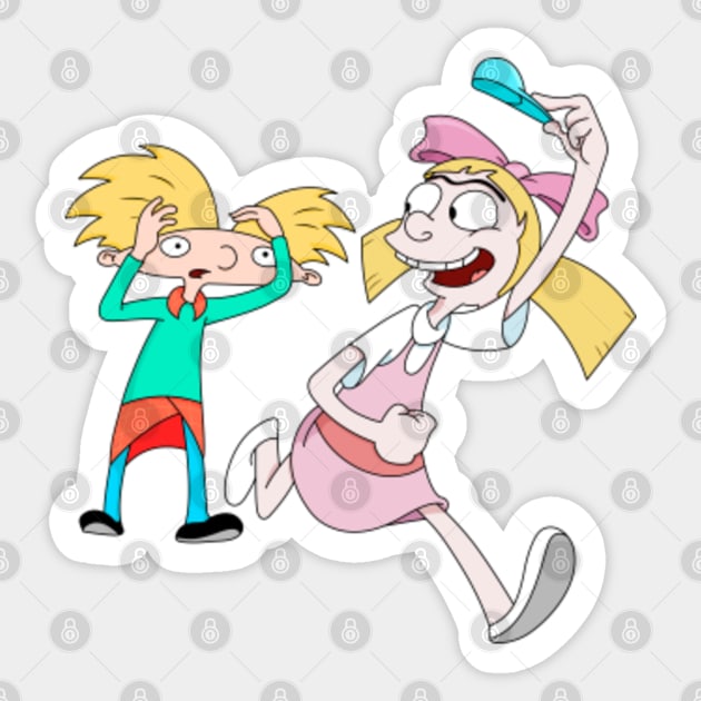 Hey Arnold, Helga in love, Stanley stickers, Waterproof