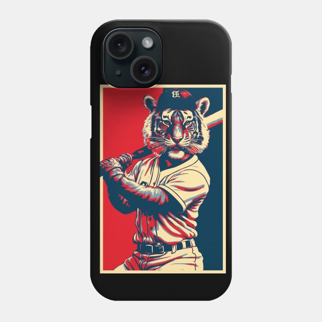 Baseball Tiger HOPE Phone Case by DesignArchitect