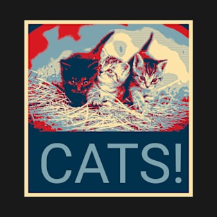 Cats! in Shepard Fairey style T-Shirt