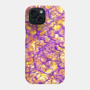 Circuits Abstract in Purple on Yellow Phone Case