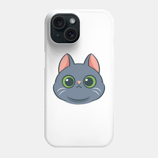 Cartoon cute cat face Phone Case by tomodaging