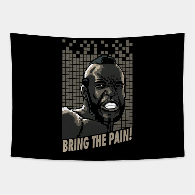 Clubber Lang Brings The Pain-16 Bit Tapestry by BlackActionTeesOnDemand