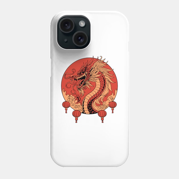 Red Chinese Dragon Phone Case by Malik's