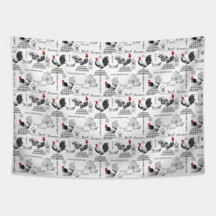 Plaid Country Rooster D Tapestry