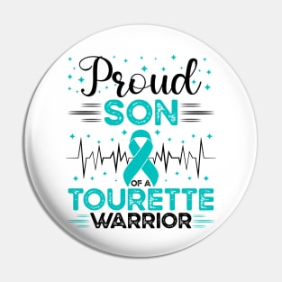 Proud Son Of A Tourette Warrior Tourette Syndrome Awareness Pin