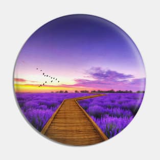 Purple Path of Lavender Pin