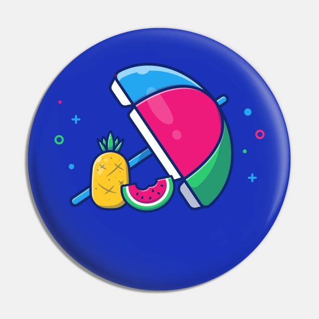 Umbrella With Pineapple And Watermelon Cartoon Pin by Catalyst Labs