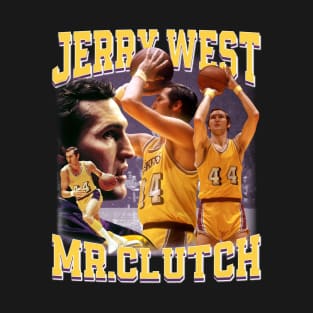 Jerry West Mr Clutch Basketball Legend Signature Vintage Retro 80s 90s Bootleg Rap Style T-Shirt