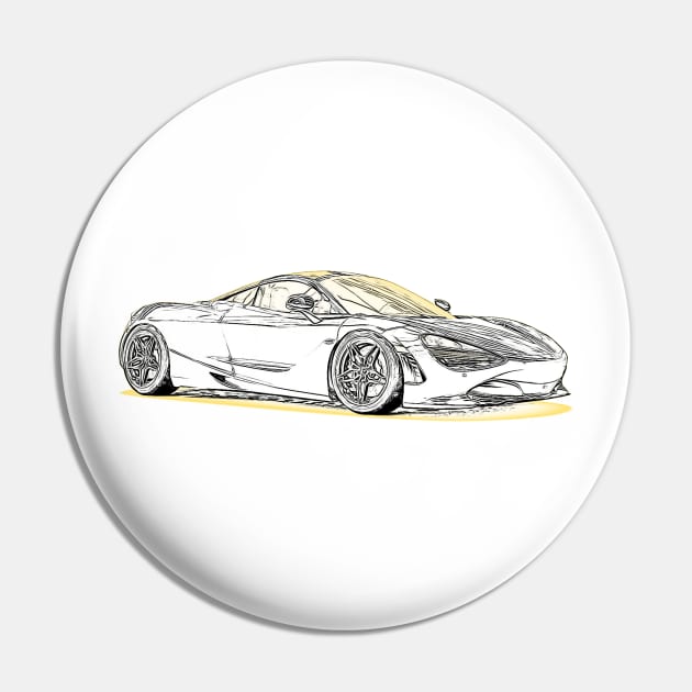 720S Wireframe Pin by Auto-Prints