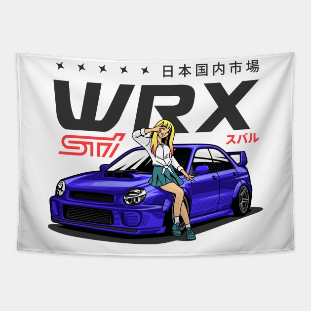 JDM car Subaru WRX sti Tapestry by celengan