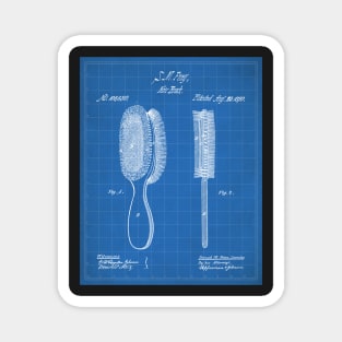 Brush Patent - Hair Stylist Beauty School Decor Art - Blueprint Magnet