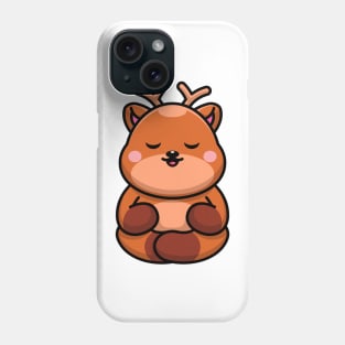 Cute baby deer meditation cartoon Phone Case