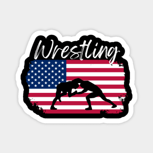 Wrestling USA Flag Magnet