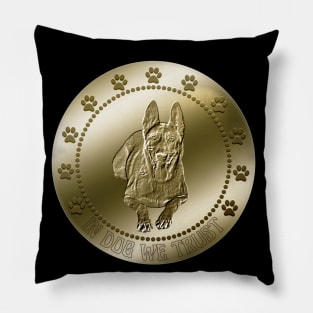 Funny Malinois Dog Coin Currency Crypto Pillow