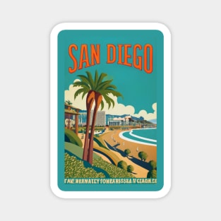 A Vintage Travel Art of San Diego - California - US Magnet