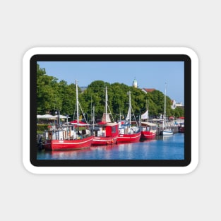 Fishing boats, Alter Strom, Warnemünde, Rostock, Mecklenburg-Western Pomerania Magnet