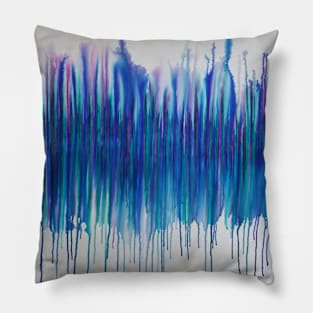 Abstract Drip Cool Colors Art with Sharpie and Alcohol Pillow