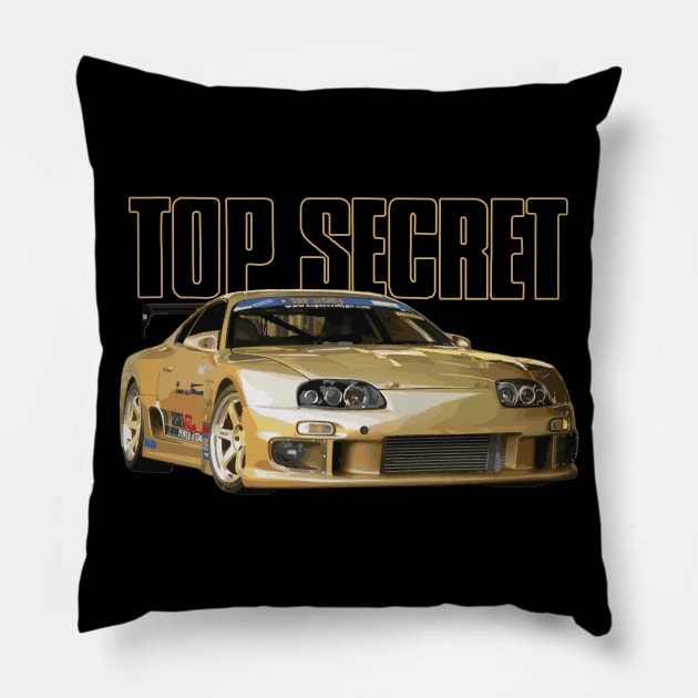 Top Secret’s Smokey Nagata supra mk4 2JZ-GTE RB26 Pillow by cowtown_cowboy