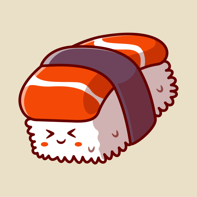 Cute Sushi Salmon Cartoon Illustration by Catalyst Labs