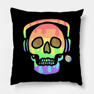 Skull and Headphones!! Pillow