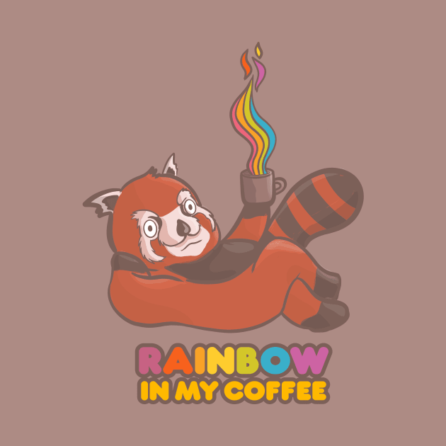 Red Panda Rainbow in my coffee by cgcreation