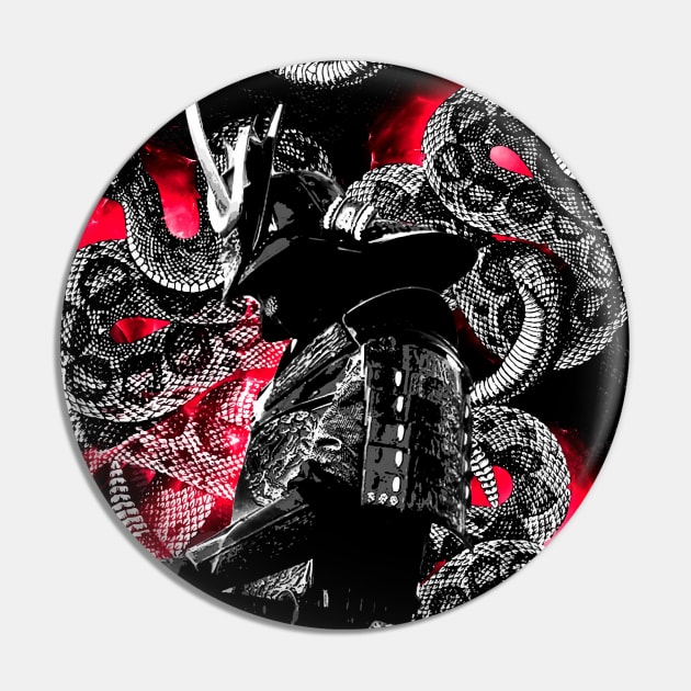 Samurai RED snakes Pin by syanart