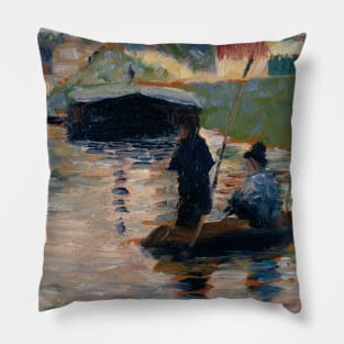 View of the Seine by Georges-Pierre Seurat Pillow