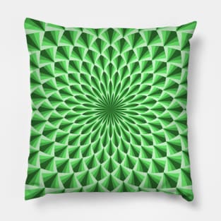 Green Mandala 3D Effect and Optical illusion Pillow