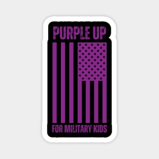 Purple Up For Military Kids Usa Flag Magnet