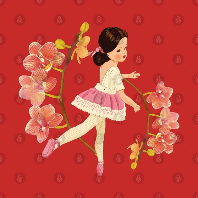 Ballerina doll with orchids flowers by Mimie20