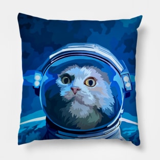 Astronaut Cat in Space Pillow