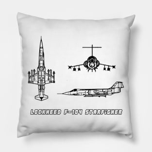 Lockheed F-104 Starfighter (black) Pillow