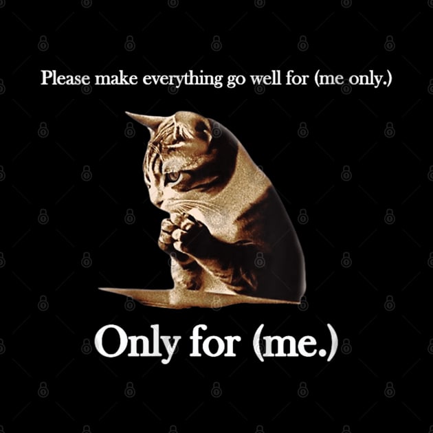 Womens Please Make Everything Go Well For (me only.) Cat Saying by Tees Bondano