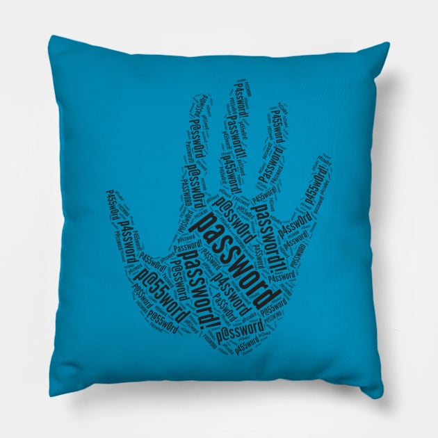 Password hand cloud Pillow by qzizdesigns