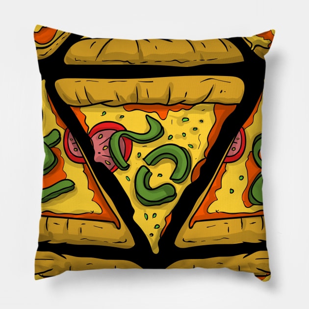 Critical Pizza Funny Dungeons And Dragons DND D20 Lover Pillow by Bingeprints