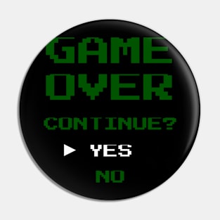 Funny Retro Game Over Video Game Pin