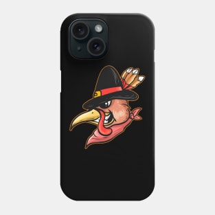 Kawaii Saucy Turkey With Pilgrims Hat And Scarf Thanksgiving Phone Case