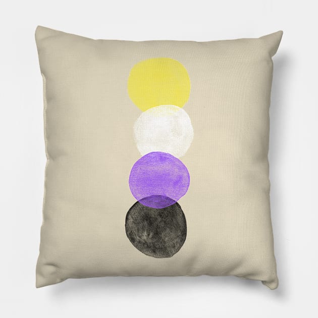 Nonbinary Pride Bubbles Pillow by inSomeBetween