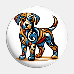 Pop art dog illustration. cubism illustration of a dog Pin