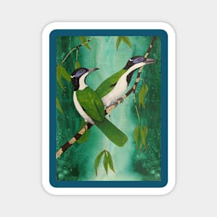 Blue-Faced Honeyeaters - bird painting, bird art Magnet