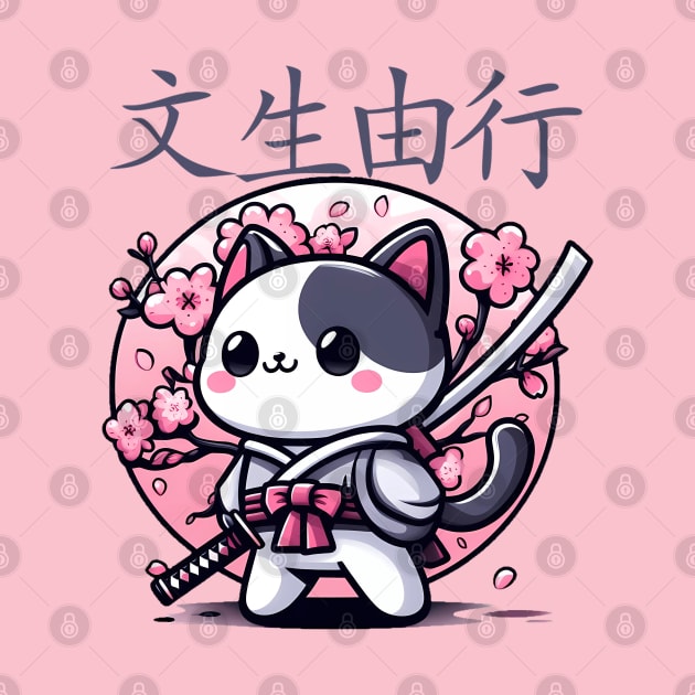 defiant cat katana sakura pink by IA.PICTURE