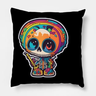 Skeleton Halloween Celebration Pillow