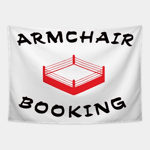 Black Letters Red Ring Transparent Tapestry by Armchair Booking Podcast