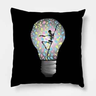 happy dancing skeleton Pillow