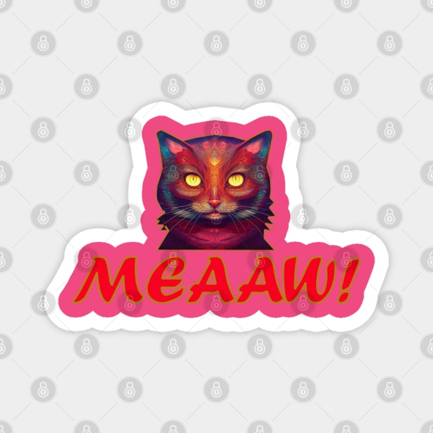 Cute cat meaw Magnet by Bari-520