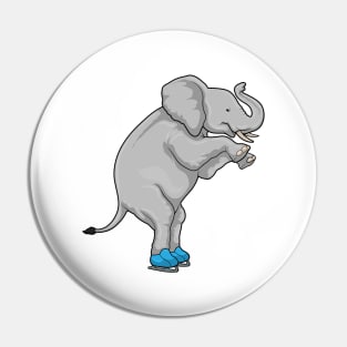 Elephant Ice skating Ice skates Pin