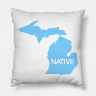 Michigan Native MI Pride Detroit Home Blue Pillow
