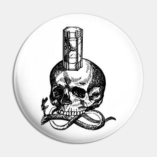 Memento Mori - Skull and Hourglass Pin